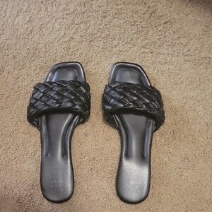a new day Black Braided Slide Sandals